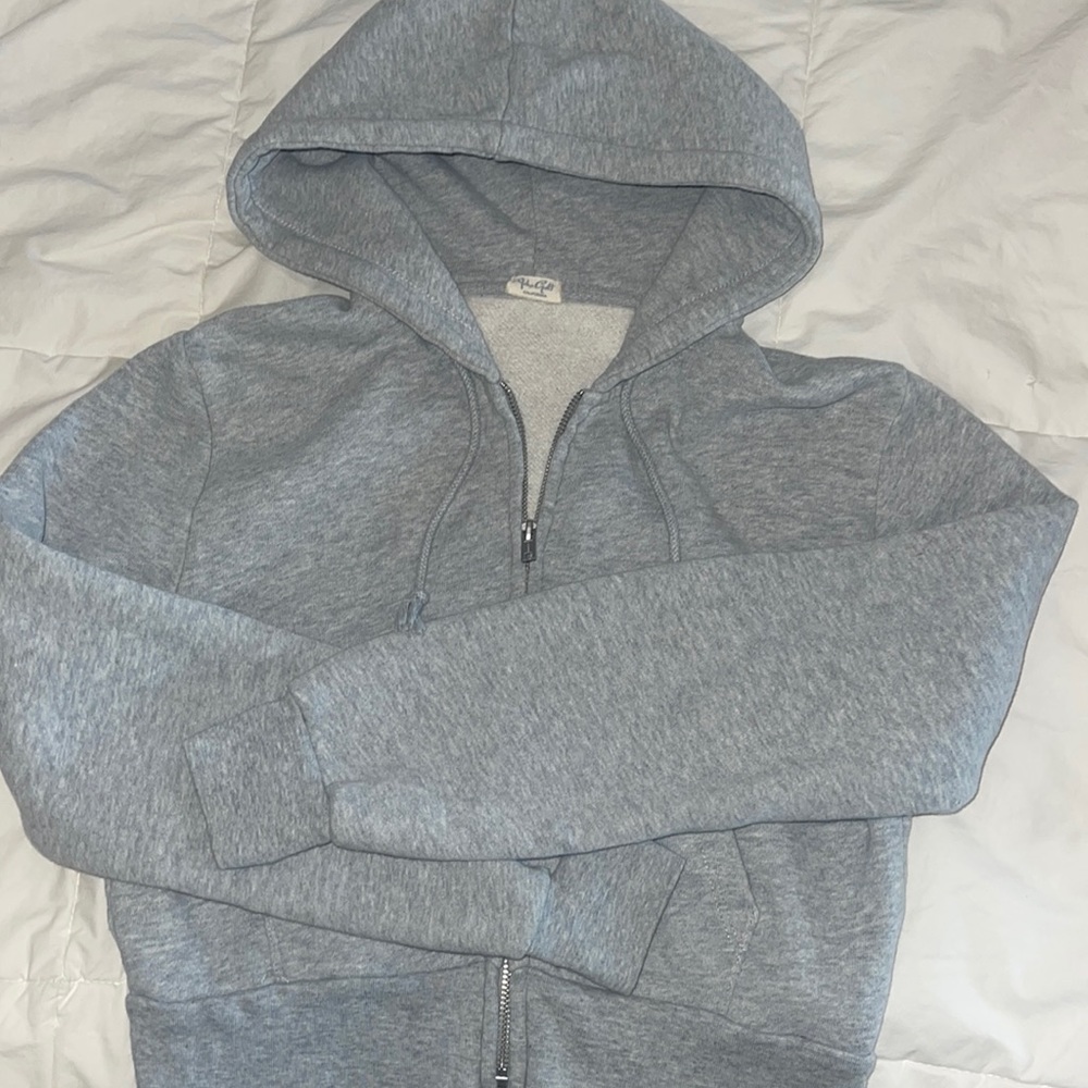 John Galt/Brandy Melville cropped zip up hoodie
